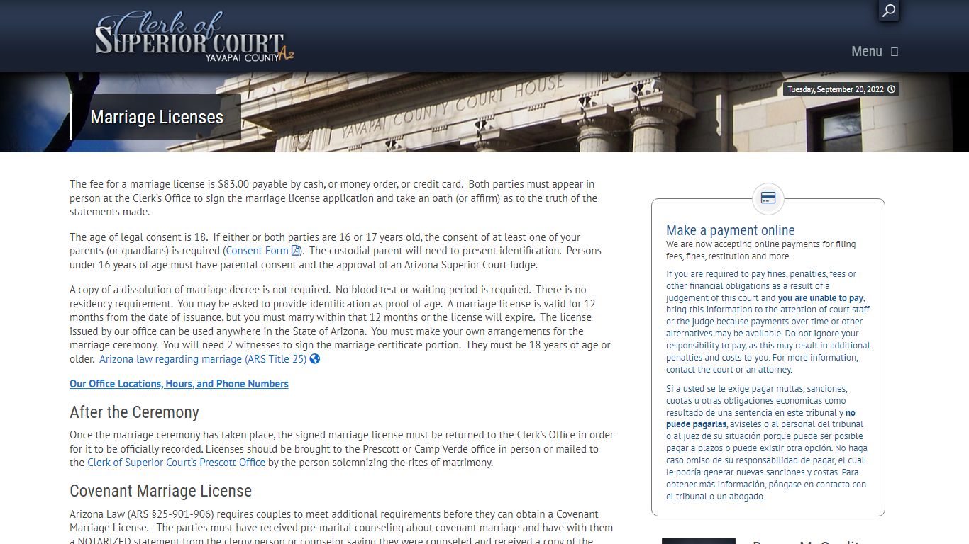 Marriage Licenses - courts.yavapaiaz.gov